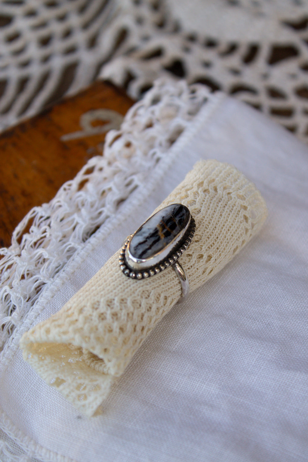 White Buffalo Ring - Size 8