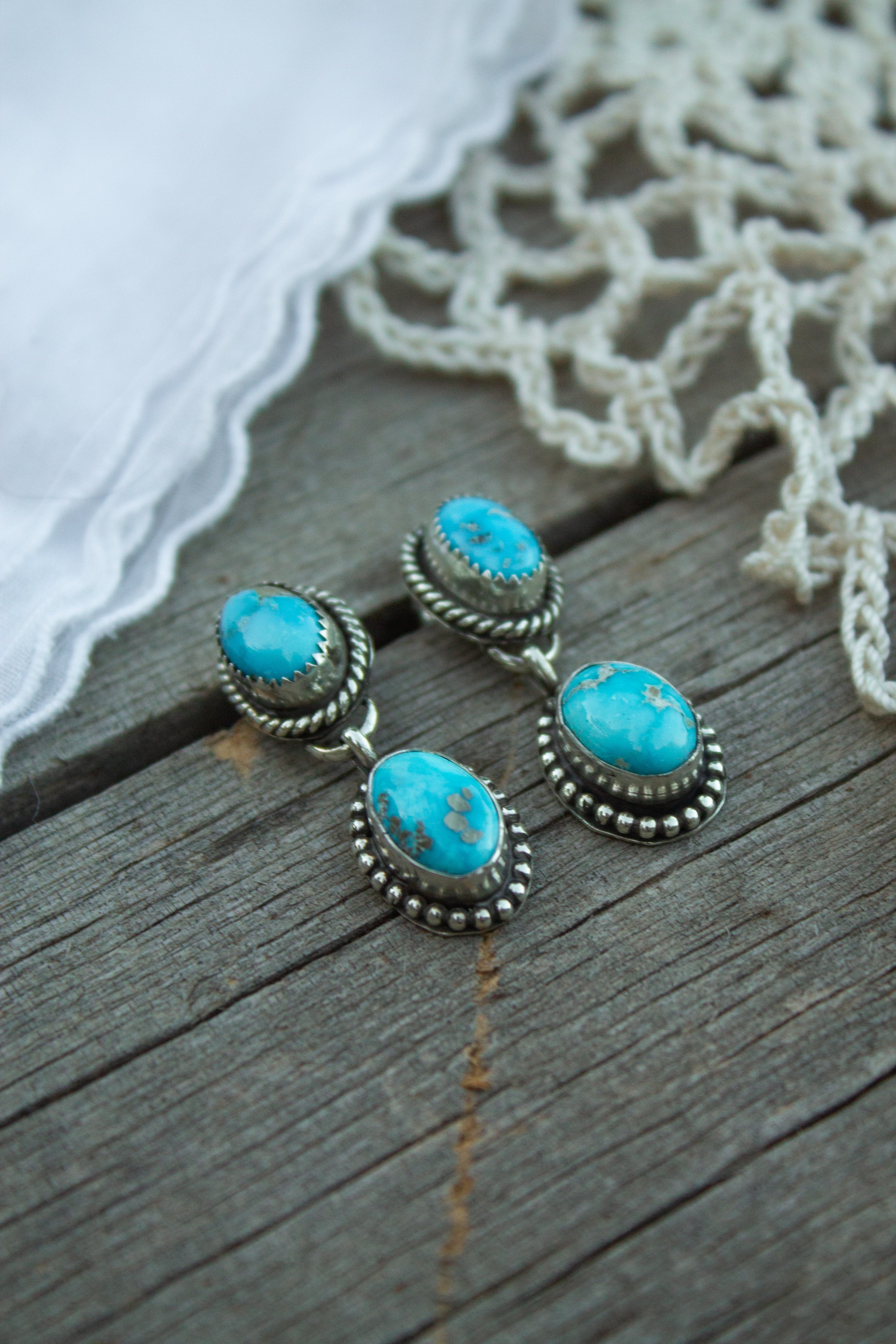 Blue bird dangly studs