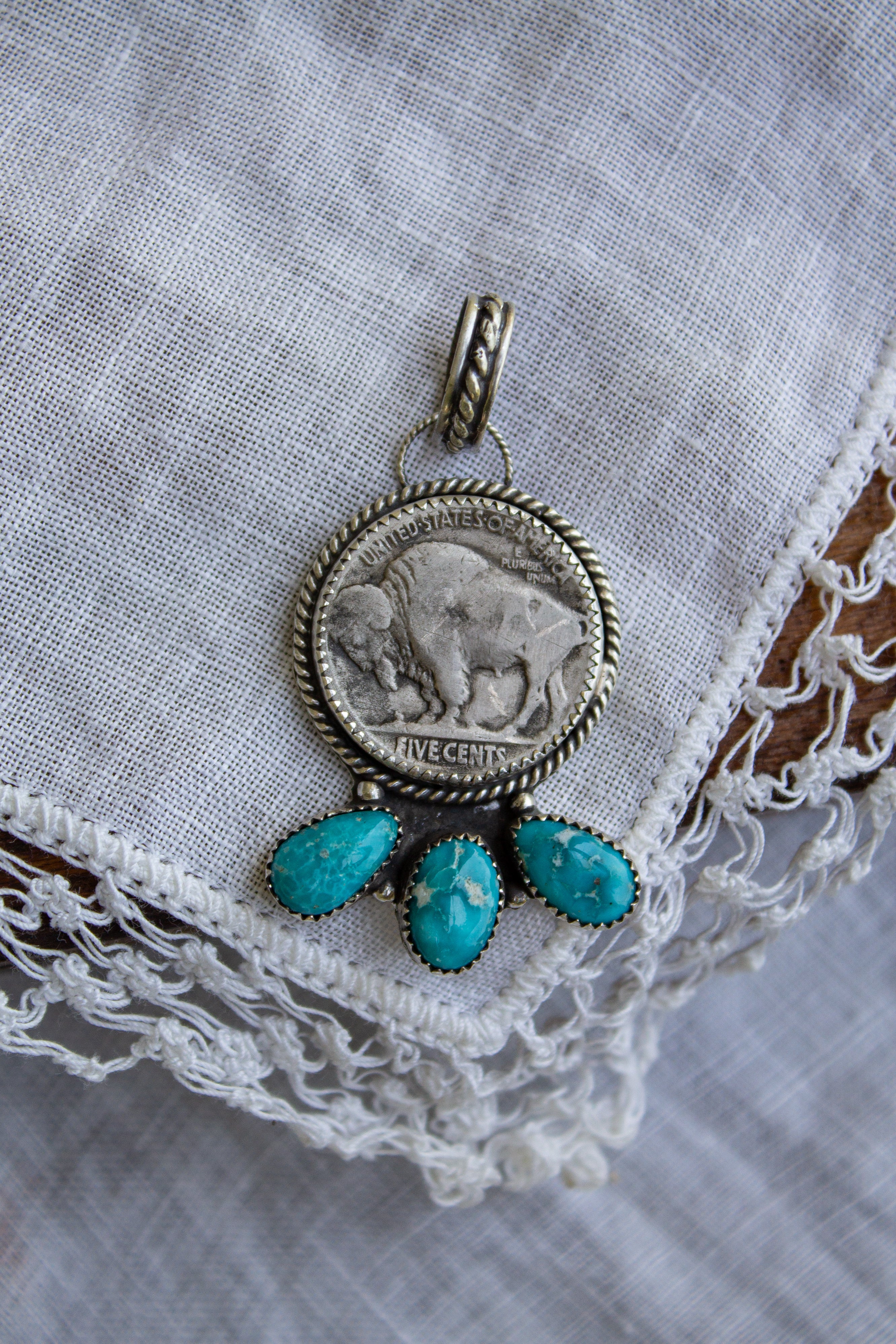 White Water Buffalo Nickel Pendant
